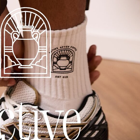 Active After Coffee White Crew Socks 4 Pairs O/S New - Picture 2 of 8